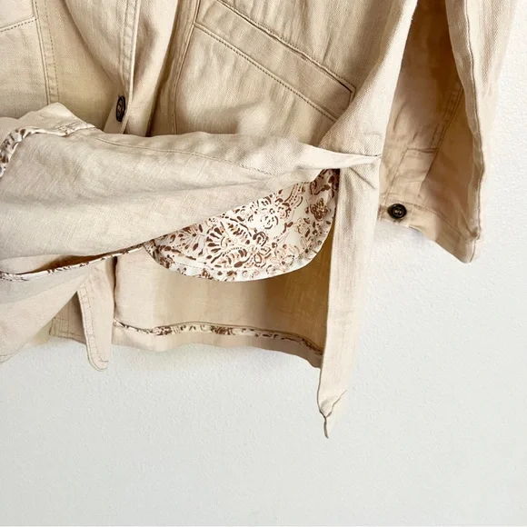 PILCRO Oversized Linen Blazer in Beige - Picture 7 of 11